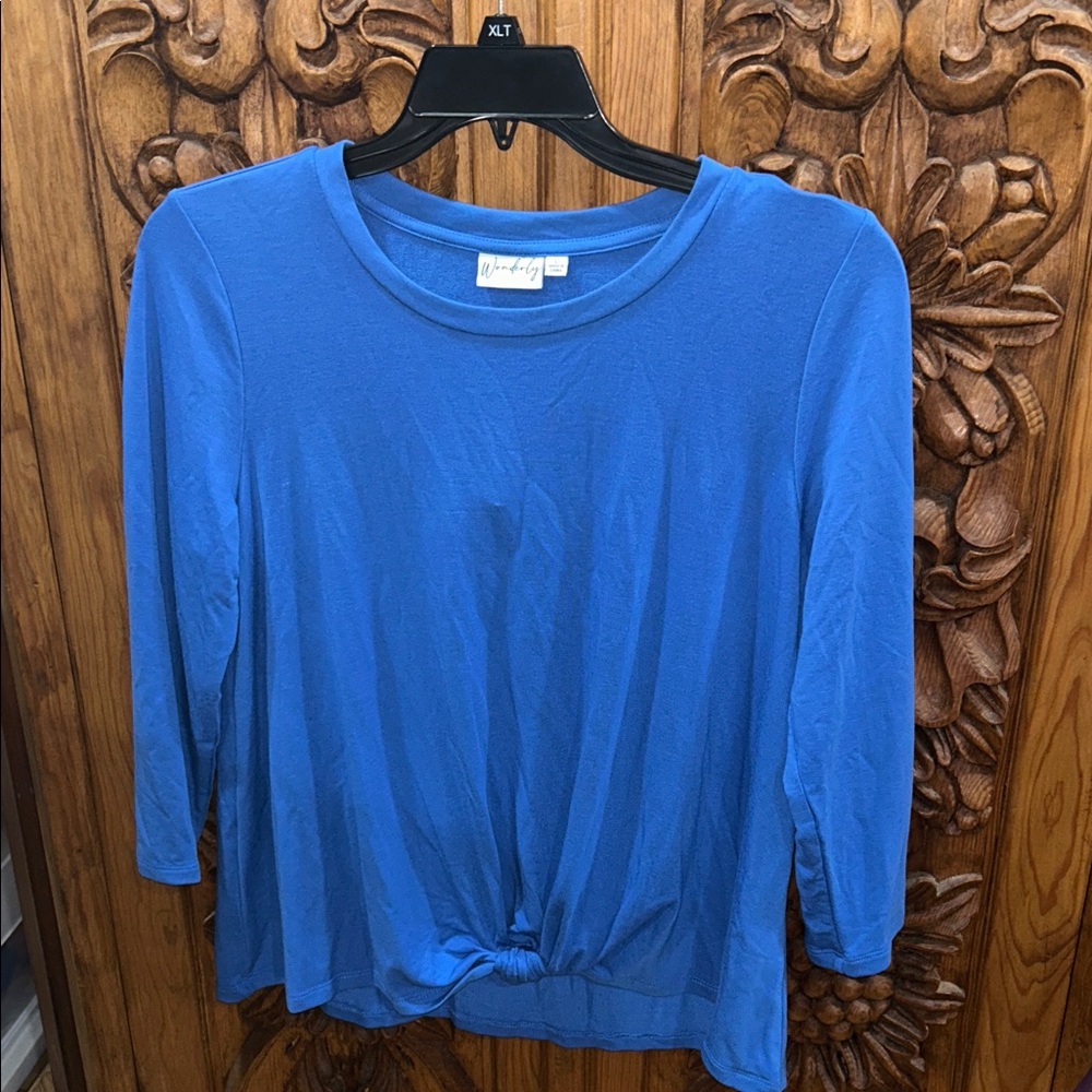 NWT Wonderly brand large blue blouse